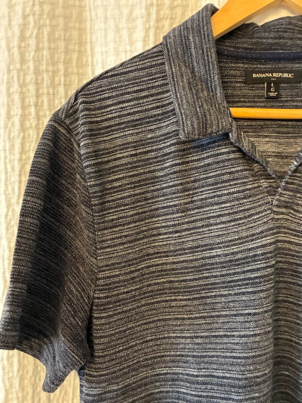 Banana Republic Navy Heavy Knit Polo
